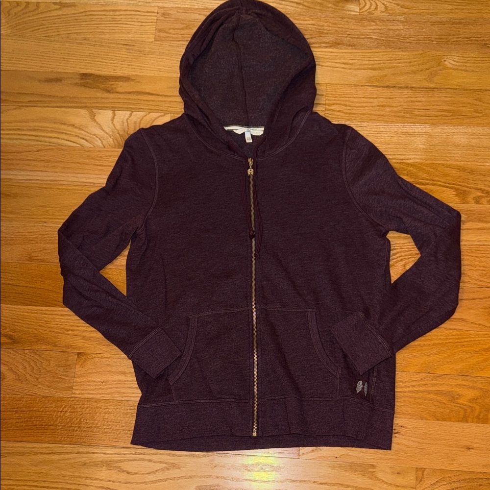 Victoria's Secret Deep Purple Zip-Up Hoodie with Sequins Angel wings on back